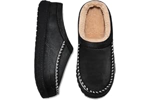 MABOVE Men's Slippers Memory Foam Warm Comfy House Moc Slippers for Indoor Outdoor