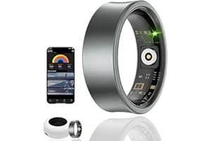 HPLSZCN Smart Ring, Fitness Tracker with Heart Rate, Blood Oxygen, Stress, Sleep Tracker, Step Tracker, 10ATM Waterproof, Compatible with iPhone and Android (Grigio, 11)