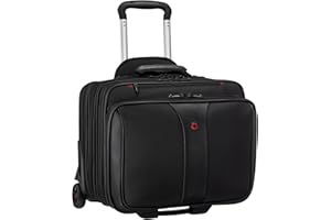 WENGER Trolley Porta PC Patriot 2-tlg, Notebook 17”, Custodia Laptop 15,6” Estraibile, 25 l, Uomo Donna, Ufficio Lavoro Viaggi, Nero, 600662