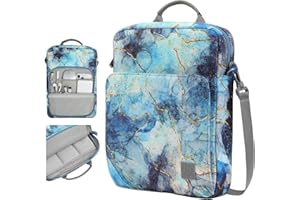 Dadanism 9-11" Tableta Bolsa de Hombro Protectora para iPad 10.ª Gen 10,9", iPad Air 11", iPad Pro 11" M4, iPad 9/8/7.ª Gen 10,2", iPad Air 5/4 10,9", Galaxy Tab A9+ Plus 11", Mármol Azul