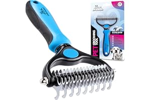 MOVASEE Premium Hundebürste & Katzenbürste für Langhaar,Unterfellbürste Entfilzungsstriegel für Hunde & Katzen,Fellbürste für Hunde/Katzen,entfernt Knoten,Teppiche und Haare(Azul)