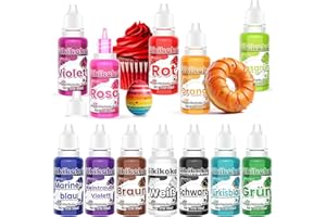 Food coloring - Highly concentrated liquid food coloring, 12 colours food coloring for baking, icing sugar, macarons, buttercream, icing, slime - 10 ml