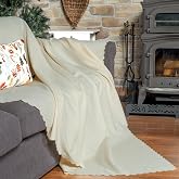 Latuda Home Mikrofiber Ş&ouml;nil Fitilli Minimalist Koltuk &Ouml;rt&uuml;s&uuml; - 175x215 cm, &Ccedil;ift Taraflı, Kaymaz, Terletmez,Ekru
