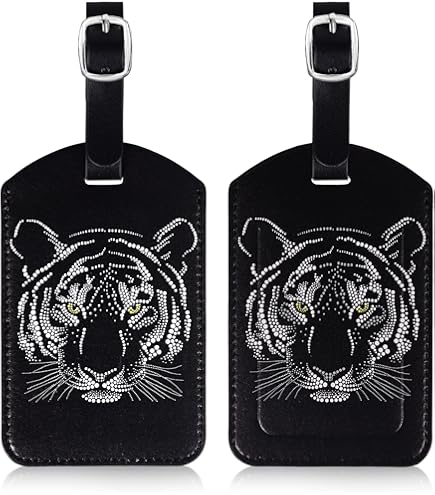 Lot De 2 étiquettes De Bagage En Cuir Synthétique Pour Sac à