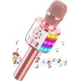Micro Karaoké Enfant Bluetooth Sans Fil - Microphone Pour Chanter Dès 5 Ans - 5 Effets De Voix, Haut-Parleur Et Enregistreur - Cadeau Anniversaire