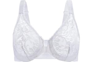 MELENECA Elastyczny, koronkowy biustonosz z fiszbinami, zapinany z przodu i zapinany z przodu