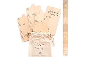 Mikito Metro in legno per bambini per mantenere la loro crescita con fissaggio a parete (Grow Wild)