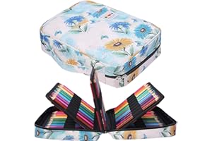 JAKAGO Große Federmäppchen XXL mit 220 Schlitze Stifte Aufbewahrung, Wasserdichtes Stiftetasche für Aquarellstifte & Marker & Gelstifte,Geschenk für Studenten Künstler (Daisy)