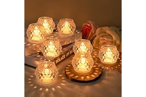 Apritsce 12PCS Porta Candele Vetro, Porta Tealight Trasparente, Vasetti Vetro per Candele, Portacandele Da Tavolo per Centrotavola Decorazioni Casa Matrimoni Feste (Stile 2)