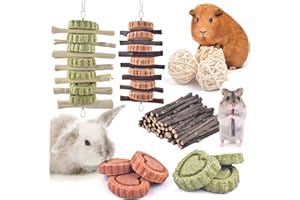 Rabbit Toys,ERKOON Hamster Toys Small Animals Teeth Toy Guinea Pig Boredom Breaker, Sepak Takraw, Straw Cracker Ball Bell Roller Teeth Care Molar Gerbil Toy for Bunny, Chinchilla, Hamster