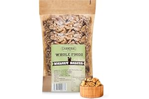 Chandra Whole Foods – Walnuts Halves 1KG - Low-GI Walnut Halves for Snacking, Smoothies, Baking & Cooking - Gluten-Free, Keto & Vegan-Friendly Sliced Nuts, Rich in Protein & Vitamins & Fibre