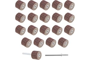 EMAGTECH 20 dischi di levigatura 12 mm 240 grana carta vetro per ruota a lamelle in tessuto smerigliato lega di zinco per utensili rotanti con mandrino a gambo.