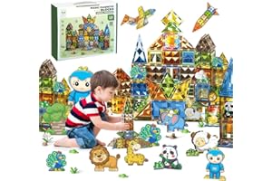 ELEGANCY QUALITY TO TRUST Elegancy 116 Pcs Magnetic Building Blocks Set, Animal Kingdom Magnetic Tiles, DIY Diamond 4D Kids Magnet Construction Tile, STEM Learning Educational Toys, Birthday Gifts for 3–8 Years Boys & Girls