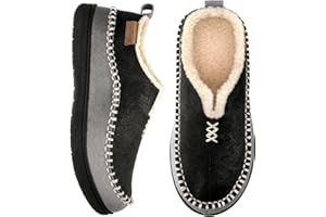 EverFoams Men's Micro Suede Memory Foam Moccasin Slippers with Fuzzy Sherpa Lining and Anti-skid Sole