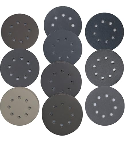 Bosch SR5R180 5-Piece 180 Grit Sanding Discs - 5 Inch 8 Hole Hook-and-Loop For Wood Sanding
