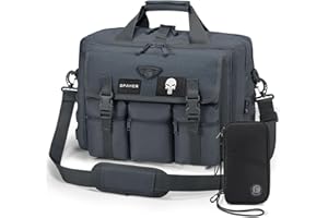 SPAHER Teczka Męska Torba na Laptopa 17,3 Cala Torba do Pracy Biznesowa Taktyczna Wodoodporny Komputer Biurowy Torba Wojskowa Męska Messenger Bag dla Mężczyzn z Regulowanym Paskiem