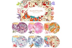 LDUMODUW Set di 6 candele profumate in cera di soia naturale, per aromaterapia, per rilassamento, stress, festa della mamma, compleanno, candele profumate regalo per donne