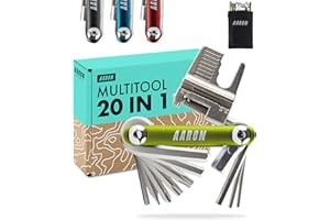 AARON Bicycle Multitool - 20 in 1 Multifunctional Tool - Stainless Steel/Aluminium - Green