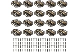 PATIKIL Liten Metallbox Justerbar Spärr, 20-Pack Vintage Hasp Spärr Lås Spänne Hårdvara med Monteringsskruv för Trä Smyckeskå