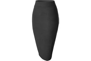 Urban GoCo Women's Knee Length Stretch Pencil Skirt