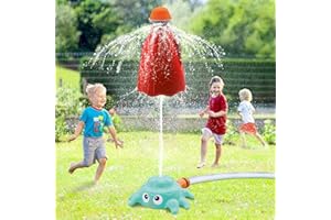 SKERITO Aspersor de juguete para el agua al aire libre para niños, juguete para el aire libre en forma de pulpo rojo, ideal como juguete de jardín en verano, juguete para patio trasero, patio, piscina,