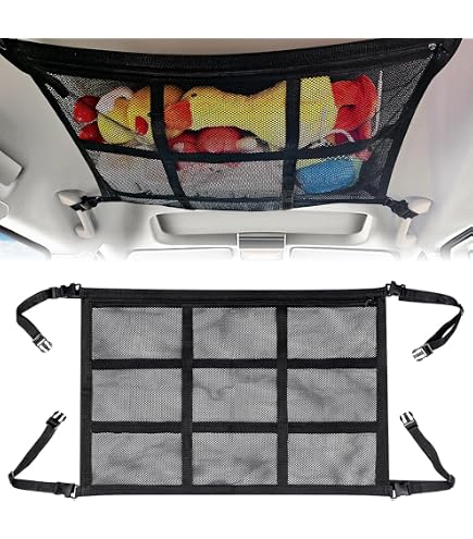 Rete Da Carico Elastica Per Bagagliaio Auto - Organizer Universale Per SUV, 117x41 Cm (si Allunga Fino A 132 Cm), Con Ganci E Viti