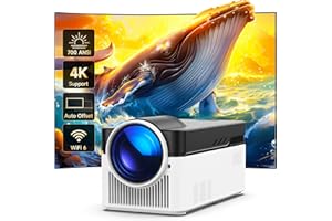 ALWTNIET HY450 Android Proyector Portátil Videoproyector 1080P 4K Proyector Supote WiFi y Bluetooth, Enfoque Eléctrico Automático 700 ANSI Proyectors de Alcance ultracorto, Memoria de 2+32GB