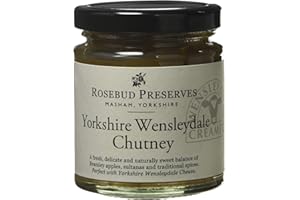Rosebud Preserves Yorkshire Wensleydale Chutney - Bramley Apples Sultanas & Traditional Spices Delicious Flavour Perfect with a Cheese Platter Suitable for Vegetarians & Vegans - 198g Jar