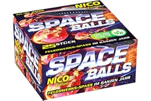 vama 25 Stück Nico Spaceballs FireBowls Blitzknatterbälle Knatterbälle mit laut knisternden Silberfunken - frei von Plastik