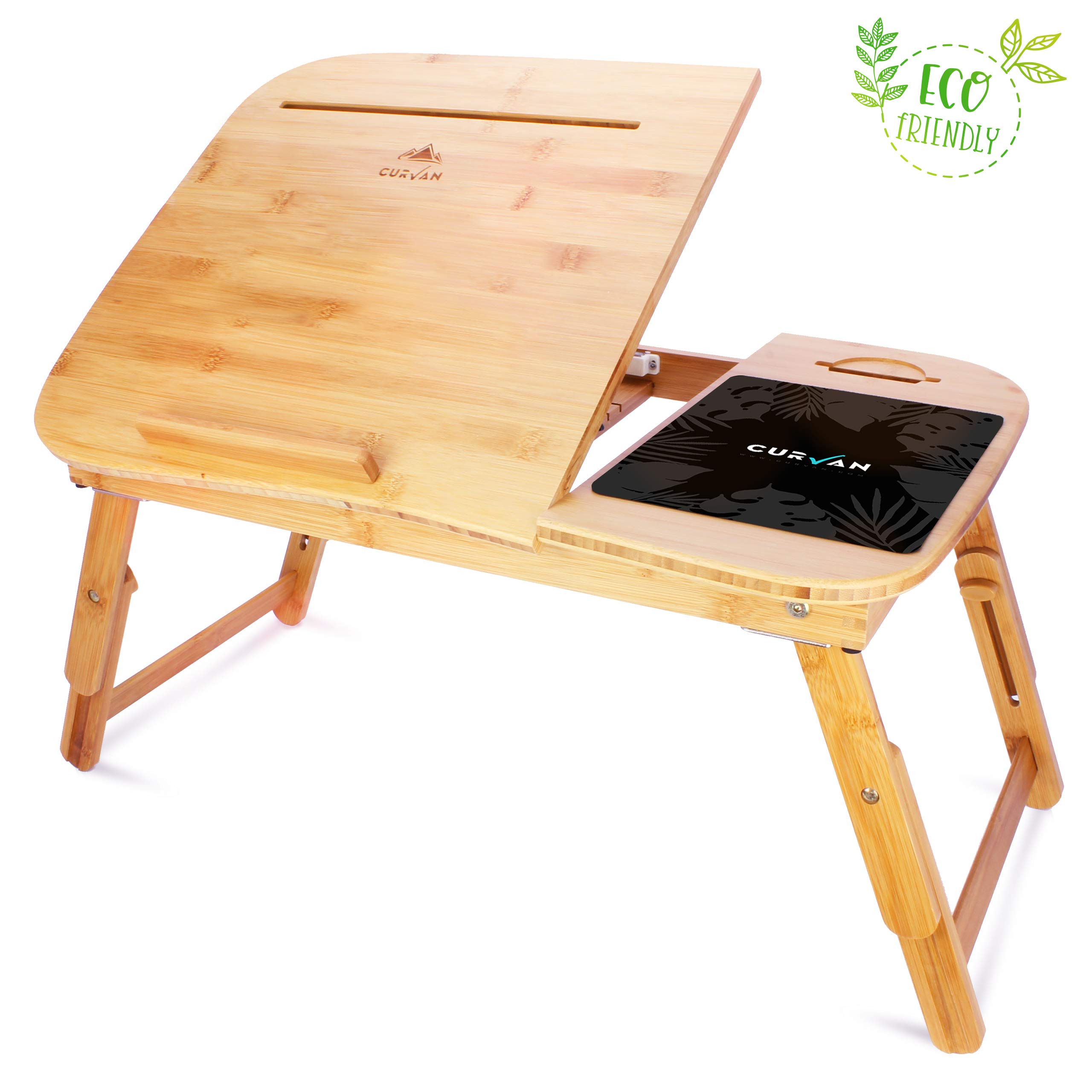 Curvan Tavolino Da Letto In Bambù Per Pc Portatile Tappetino Per Mouse Vassoio Per Letto E Divano Per Notebook Fino A 156 58 X 38 X 31 Cm