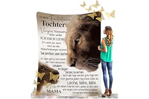 QQYXCA An Meine Tochter Decke ,Kuscheldecke Personalisierte Geschenke,Flanell Microfaser Tochter Fleecedecke Personalisierte Luftpostbrief Gedruckte Decke,Decke DeutschGeschenke FürGeburtstag Graduierung