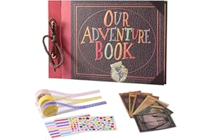 LBSC Pixar Livre d'aventure fait à la main pour scrapbooking familial - Album rétro pour anniversaire de mariage - Album de voyage, souvenirs de vacances de Thanksgiving (D)