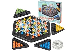 LUXECOVE Jeu d'échecs Triangulaire,Jeu de société Famille,Jeu de stratégie Triangulaire, Jeu de Table pour Enfants et Adultes, adapté aux Jeux de fête en Famille en intérieur