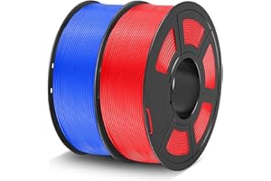 TECBEARS PLA 3D Printer Filament 1.75mm Blue+ Red, Dimensional Accuracy +/- 0.02 mm, 1 Kg Per Spool, Pack of 2