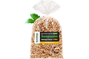 Kork-Deko Granulato di Sughero 1 Litri, 4-12 mm (Grezzo) (substrato di Sughero, Sughero in grani grossi)