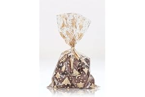 Italpak Sacchetti Trasparenti Natalizi, Buste Celophan per Caramelle, Biscotti, 15x25cm, 50 pezzi