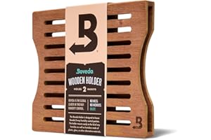 Boveda Drewniany cedrowy uchwyt na wilgoć do nawilżacza cygar - do użytku z dwoma rozmiarami 60 Boveda obok siebie (sprzedawany oddzielnie) - zawiera zestawy montażowe z taśmą magnetyczną i zdejmowaną