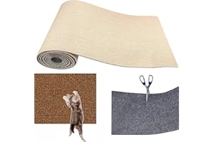 WANWEN Climbing Cat Scratcher, Tappetino Tiragraffi per Gatti DIY Autoadesivo, Tappetino Antigraffio per Gatti Autoadesivo, Ritagliabili Tappeto Tiragraffi per Gatti, Protegge Divani e Tappeti (L,Beige)
