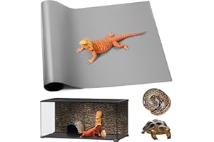 SISIPAI LIFE Reptile Carpet, Bearded Dragon Substrates, Tortoise Bedding Mat, Non-Adhesive Terrarium Substrate Liner for Leopard Gecko, Tortoise, Turtle Lizard, Iguana Reptile Tank Accessories Grey (44.5x90cm)