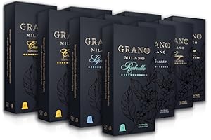 Grano Milano Variety Pack Coffee Capsules - 100 Pods Compatible with Nespresso Original line, Medium and Dark Roast, Espresso Coffee Capsules Made in Italy