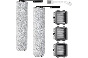 CAIXINYI Ensemble d'accessoires 6 pièces pour aspirateurs eau et poussière pour Tineco Floor One S5/S5 Pro/S5 Pro 2/S5 Extreme, comprenant 3 filtres, 2 rouleaux de brosse de rechange et 1 brosse de nettoyage