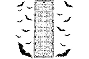 Himissy Camino de Mesa de Halloween, Runner Halloween, Decoración de Mantel de Halloween, Camino de Mesa para Halloween, Tela de Araña Temática Espeluznante para Fiesta en Casa Comedor