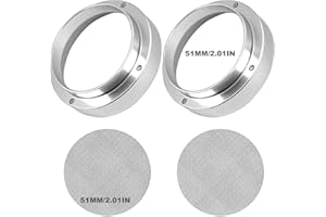 LUCKNIGHT Inteligentne pierścienie dozujące 51 mm z 2 krążkami, precyzyjne dozowanie zmielonej kawy, lejek do kawy