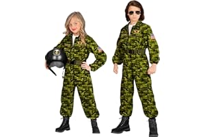 W WIDMANN MILANO Party Fashion - Kostium dziecięcy pilota myśliwca, kombinezon, pilot, mundur, kostiumy fantazyjne