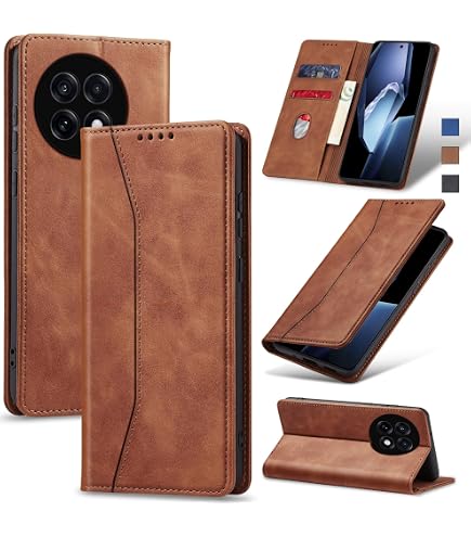 SEAHAI Leder-Hülle Für OnePlus 13R 5G – Flip Case Mit Ständer, Kartenfächern & Magnetverschluss, Grün