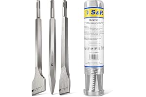 S&R Mejselset SDS-plus 3-delar, mångsidigt användbara, mycket lång livslängd; Plattmejsel, Spade-mejsel, Spetsmejsel.