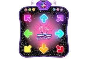 Hot Bee mata do tańca dla dzieci od 4, 5, 6, 7, 8, 9 lat, prezent dla dziewczynki w wieku 4-9 lat, muzyczna mata dla dzieci w wieku 4-9 lat, dla dziewczyn, 8 świecących strzałek, Bluetooth muzyka, 5