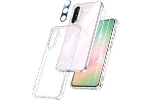 FLLAO 4 en 1 Funda para Samsung Galaxy A56 5G con 2 Protector Pantalla y 1 Protector Lente Cámara, [Almohadilla de Aire integrada] Antigolpes Antiarañazos Carcasa, Transparente