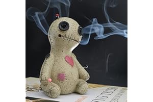 MEYERASCAL Voodoo Doll Cone Burner, Smoke Coming Out of The Eyes and Corners of The Mouth, Voodoo Doll Incense Burner Desktop Resin Ornament for Yoga Room, Ornament Handmade Craft for Home Decoration(Right)