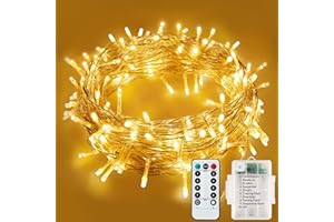 LITYBY Fairy Lights Battery Operated, 12M/120LED Christmas String Lights, 8 Modes Battery Fairy Lights Wterproof, Fairy Lights for Bedroom Indoor Outside Garden Wedding Xmas Decorations(Warm White)